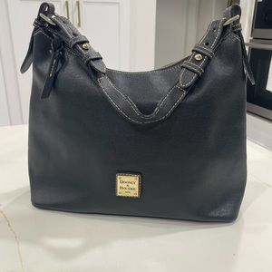 Vintage Dooney & Bourke Black Leather Gain Hobo Shoulder Tote Bag